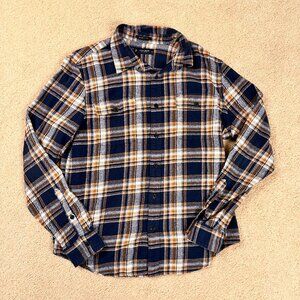 Men's Lucky Brand Classic Fit Plaid Flannel Button Up Shirt Size Medium